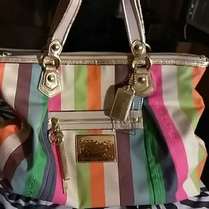 QUICK SALE!!! COACH POPPY STRIPED TOTE